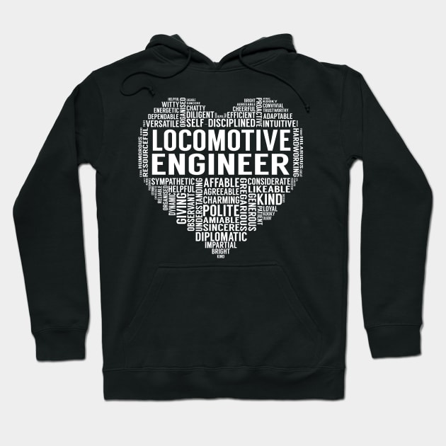 Locomotive Engineer Heart Hoodie by LotusTee